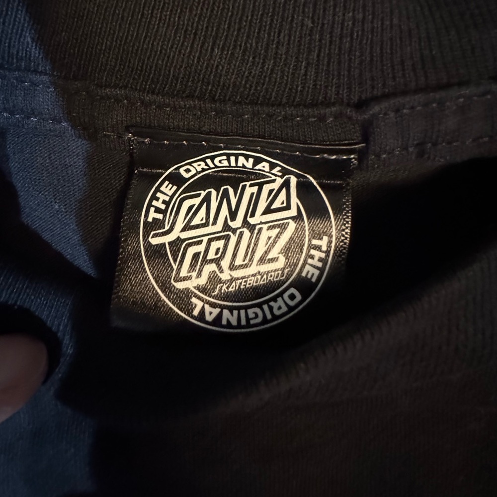 Santa Cruz Skateboards Black Tee with Blue Logo - Picture 2 of 9